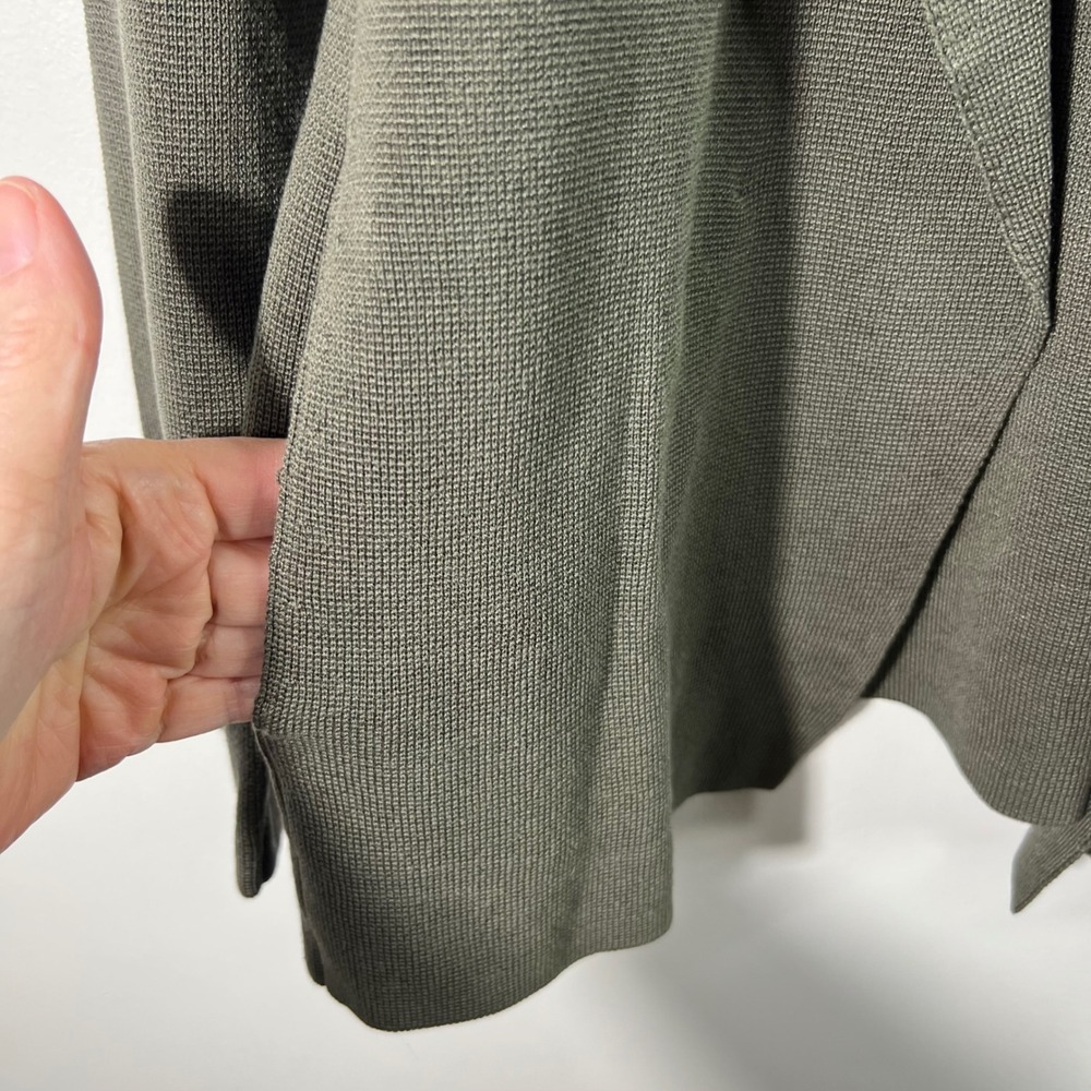 Womens Eileen Fisher Notch Cardigan Jacket Silk Organic Cotton Knit Green S/P‎ - Picture 3 of 9